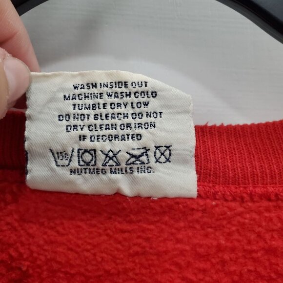 Lee Sport Vintage Red Superbowl XXXII 32 Embroidered Sweatshirt USA Made Size L - Picture 4 of 8